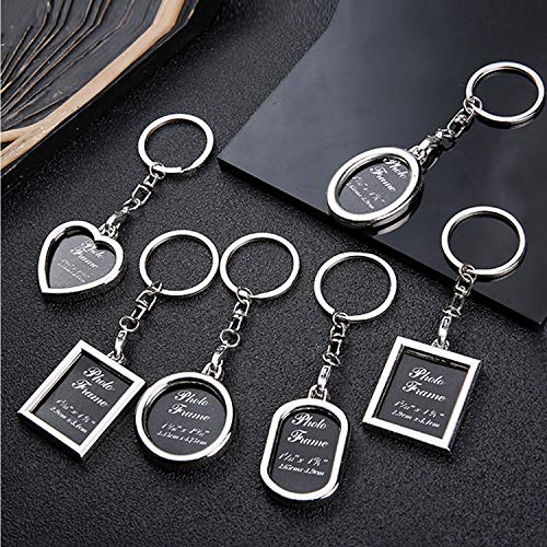 trounistro 18 Pack Photo Frame Keychain Blank Picture Frame Key Rings DIY Photos Keyring Pack for Valentine's Day, Birthday, Father's Day, Mother Day, Graduate, Wedding Gifts, 6 Styles