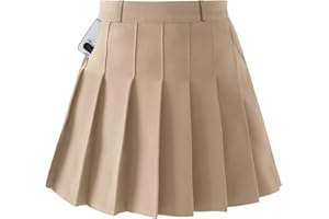 SANGTREE Women Girls Pleated Skirts with Shorts, Elastic Waist Uniform Plus Size Tennis Casual Skirt, 2 Years - US 4XL