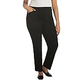Hilary Radley Women's Mid-Rise Tummy Control Pull On Pant