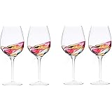 Amazon.com  Edo Kiriko Wine Glass: Blue: Blue Glassware 
