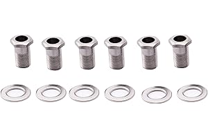 Musiclily Pro 10mm Guitar Tuner Bushings and 14mm Washers for Modern Electric Guitar Sealed Tuning Pegs Machine Heads, Chrome (Set of 6)