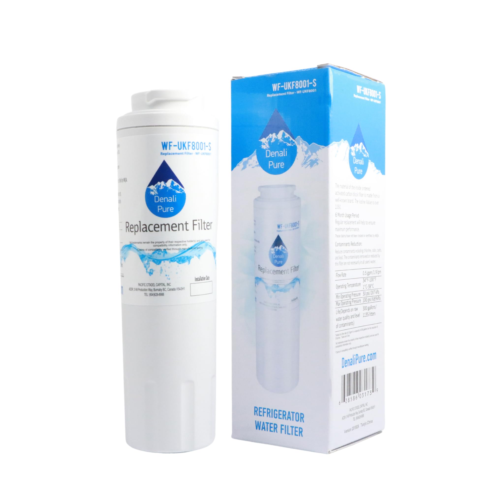 Photo 1 of Replacement for Amana AFD2535DEB Refrigerator Water Filter - Compatible with Amana UKF8001AXX Fridge Water Filter Cartridge