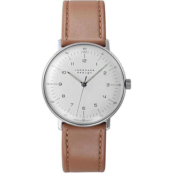Amazon.com: JUNGHANS Max Bill Hand Wind Silver Dial Black Leather