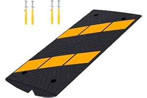 BESEA Car Driveway Ramps Rubber Curb Ramp 33000lbs Load Capacity 2.6INCH Rise Curbside Bridge Ramp for Warehouse Garage Sidewalk(1-Channel, 1Pack)