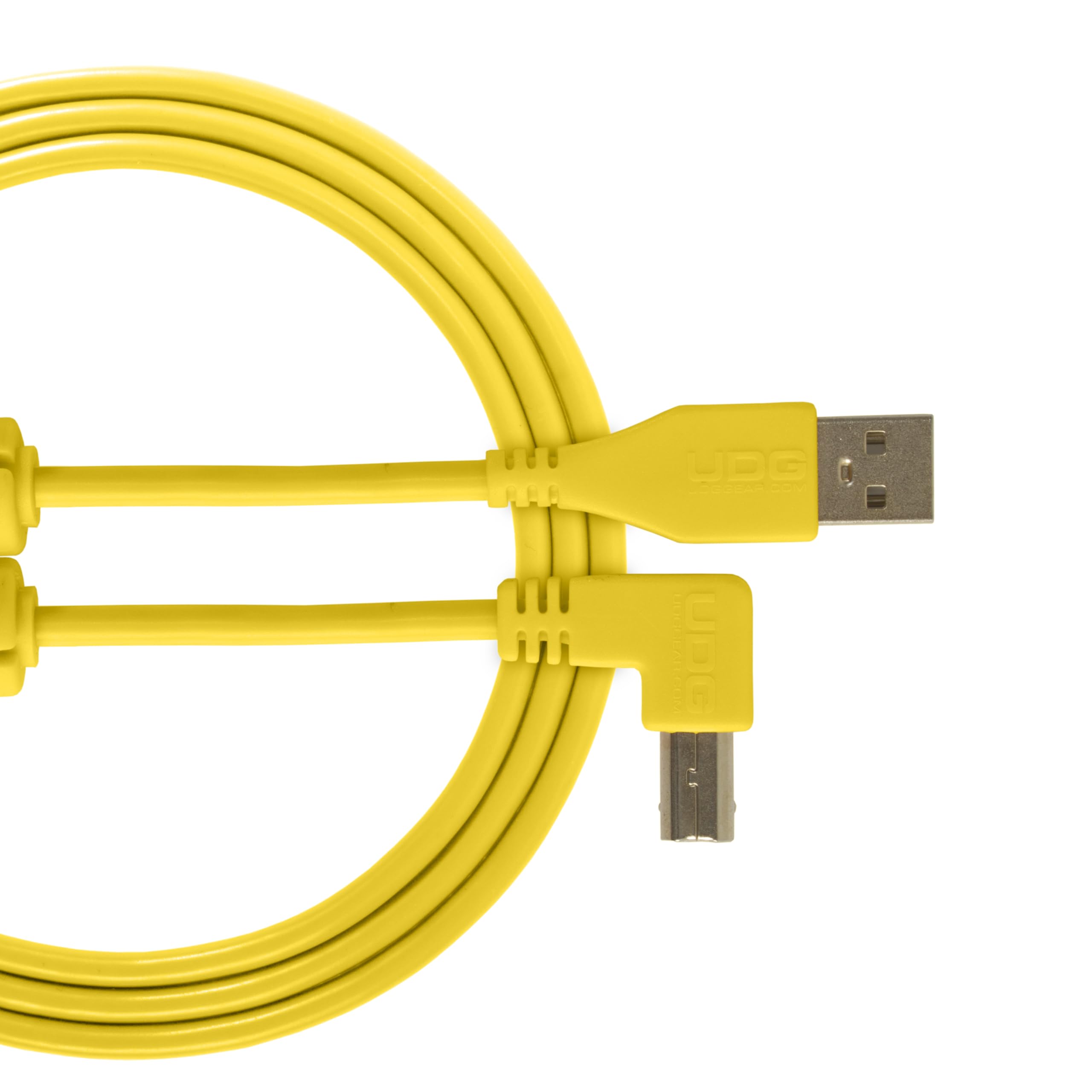 UDG U95004YL Cable USB 2.0 (A-B) - High-speed Audio Optimized USB 2.0 A-Male to B-Male cable, Yellow, 1 Metre. Compatible with any USB A-B Devices