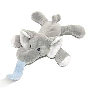Baby Detachable Stuffed Animal for Pacifier Holder, Soft Plush Toy for Binky Animal Replcement (Elephant Animal Without Pacifier)