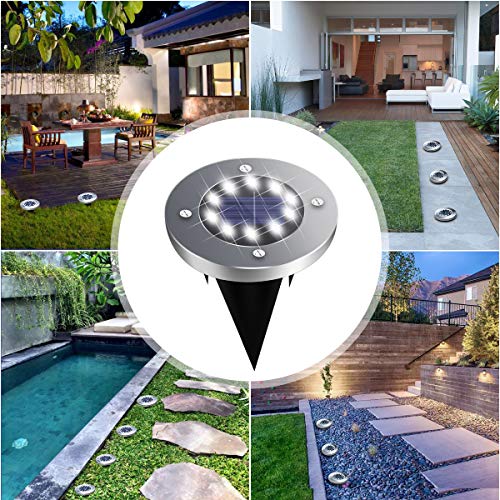 InGround Lights Landscape Lighting White Rishayh Solar Ground Lights 4