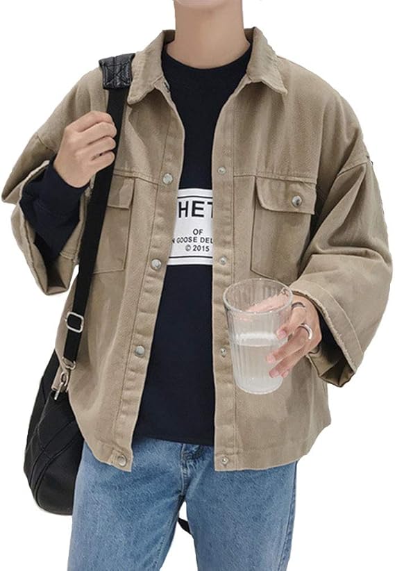 Amazon リュハイ メンズ スプリング ジャケット ルーズ カジュアル シンプル ジッパー 長袖 ファッション スリム ジャケット ボケット付き 大きいサイズ コート ジャケット 通販