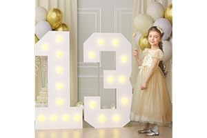 BUGAME 4FT 13 Marquee Numbers, Big 13 Light Up Numbers for 13th Birthday Decorations Warm Light 13 Year Old Birthday Decorations for Anniversary Party Decor