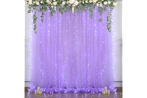 Purple Sheer Tulle Backdrop Curtain, Elegant Rustic Gauze Fabric Voile Backdrop Drapes, Lightweight Chiffon Curtain Photo Boo