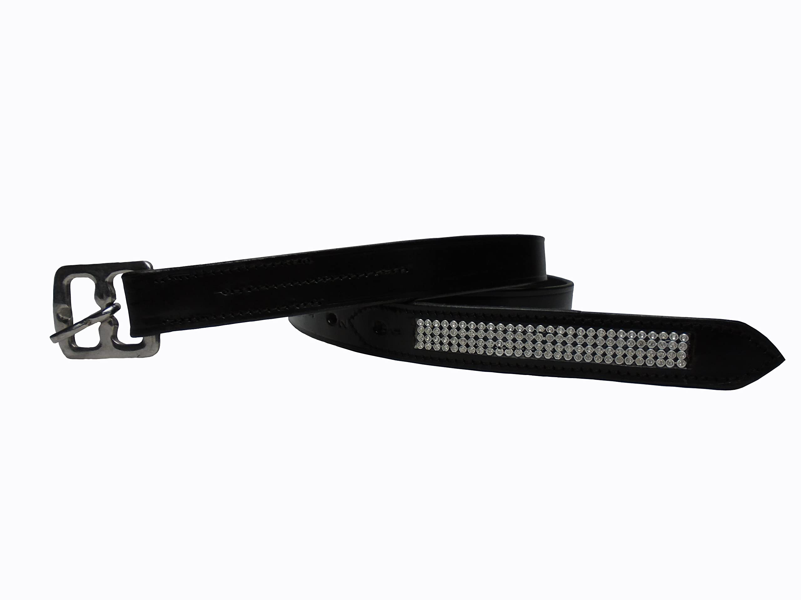 Avon Equine Diamante Horse Stirrup Leather Strong Black Diamante soft finish stirrup leathers (56)