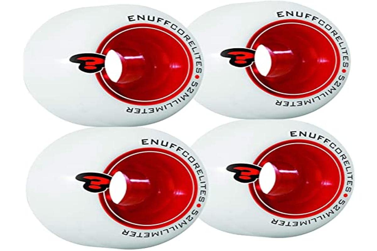 Enuff Corelites Skateboard Wheels - White / Red 52mm