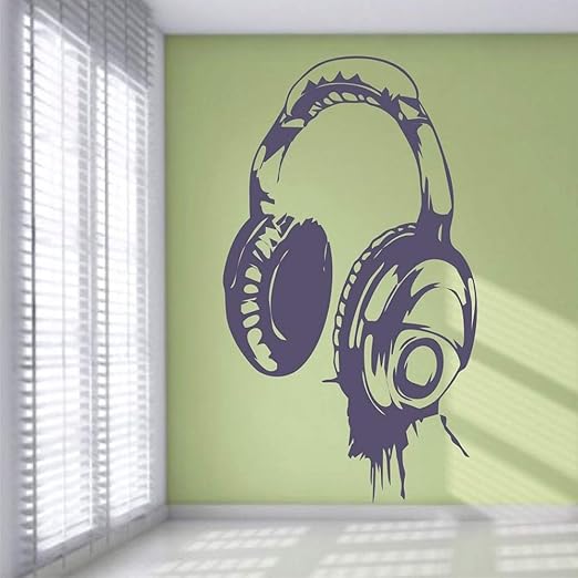 Jiuyaomai Auriculares Musica Dj Pegatinas De Pared Diseno De Arte