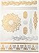 Modern Boho Metallic Tattoos Flash Huge Collection (Yoga Collection), Gold/Silver, 5 Sheet