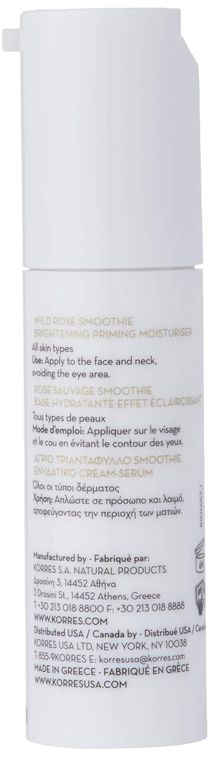 korres wild rose smoothie brightening priming moisturiser