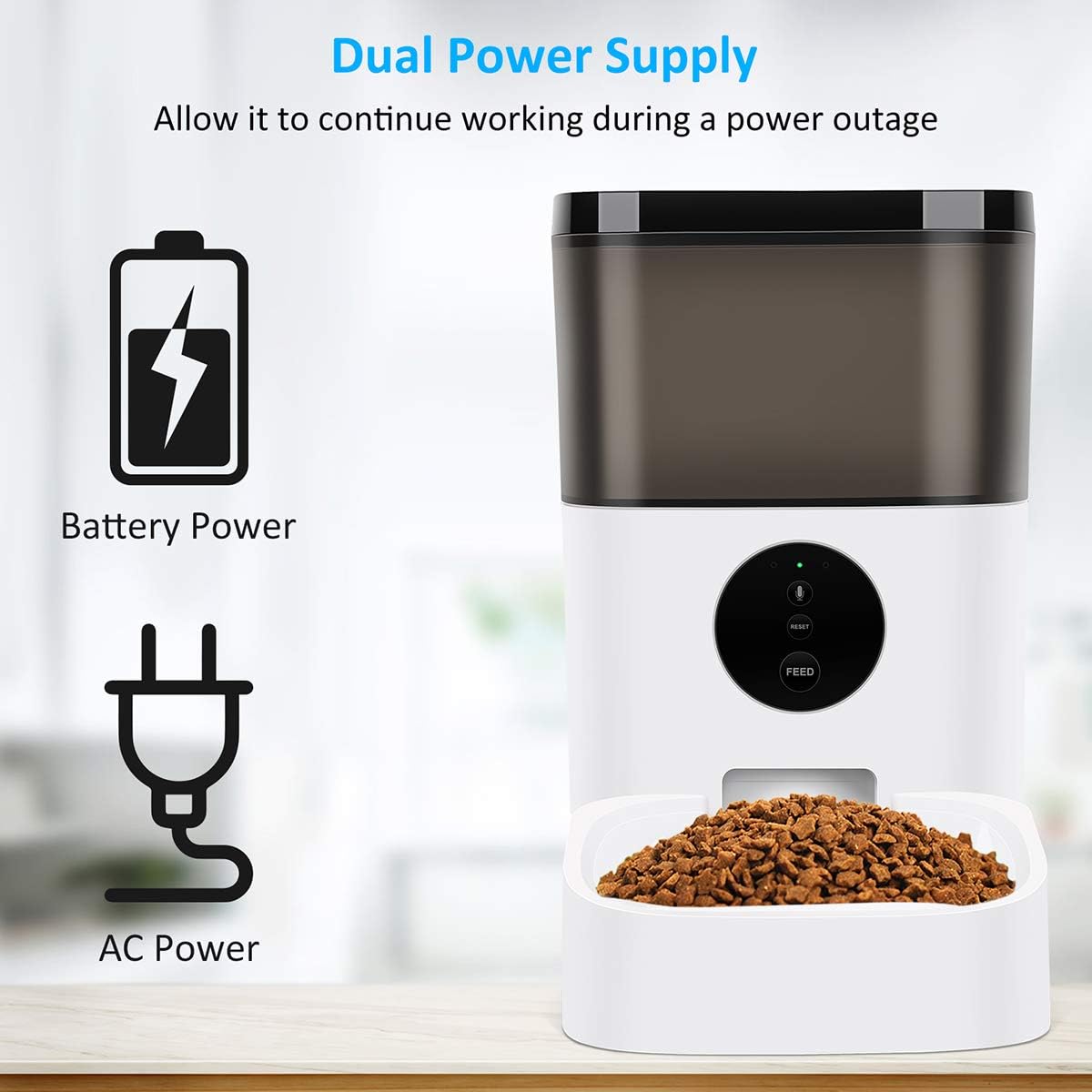 Kitchen & Dining : TTPet Automatic Cat Feeder with App Control, Timed Dog Food Dispenser, 4L Capacity, Bluetooth Enabled, Portion Control, Voice Recording, Timer Programmable up to 8 Meals a Day : 