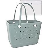 Uwyriwooq Beach Tote Bag for Women, Rubber Beach Bag Waterproof Sandproof, Extra Large EVA Tote Bag Boat Bag
