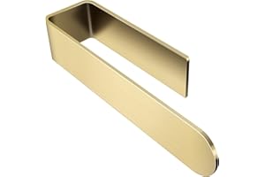 Taozun Towel Holder Gold Hand Towel Rack Adhesive Towel Bar Stick on Towel Ring for Bathroom Wall Kitchen RV, Stainless Steel Brushed Brass Finish