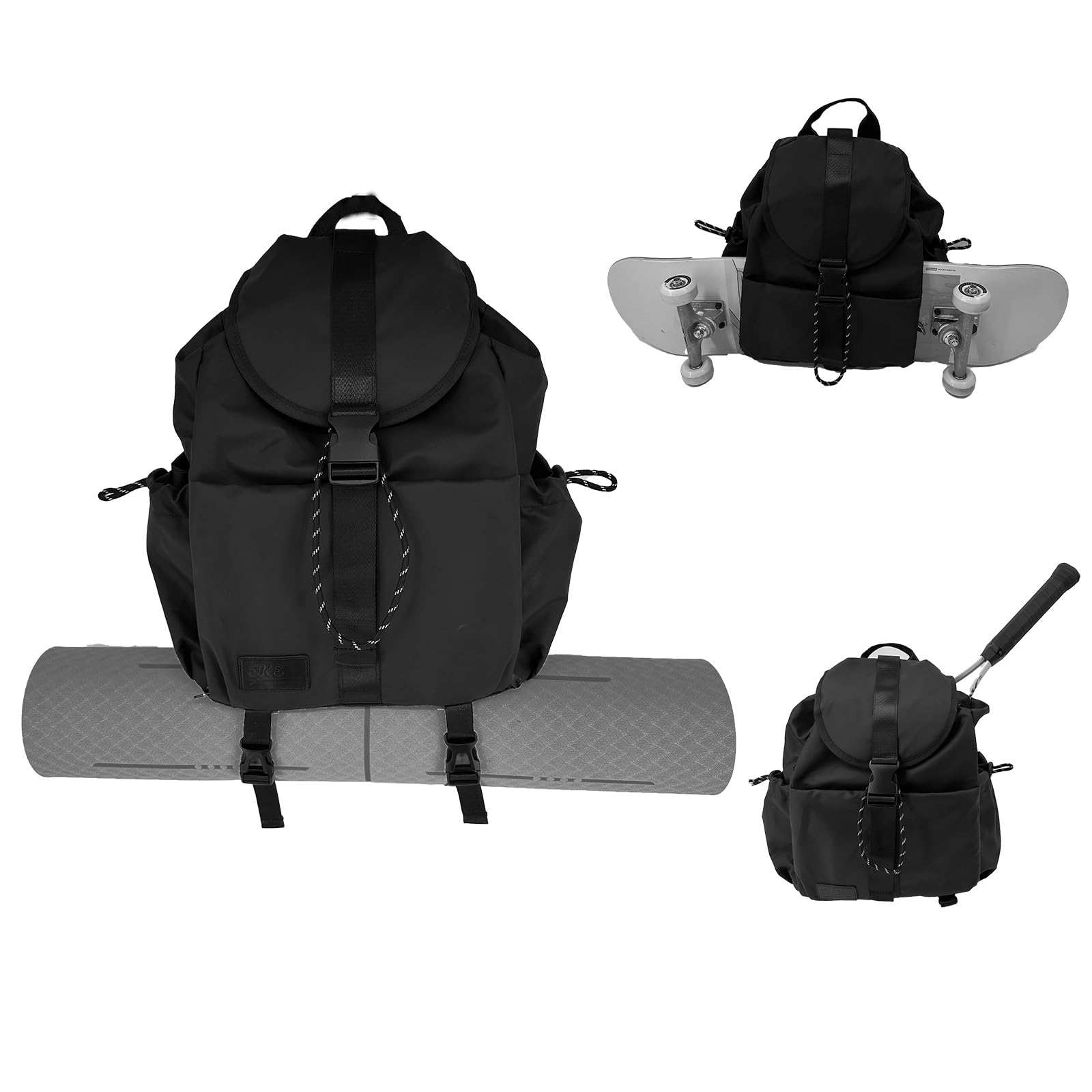 Photo 1 of EKE Gym Laptop Yoga Tennis Backpack Sport Gift Versatile for Travel Commuting Swim Skateboard Badminton Casual Waterproof Women Men (Black, 15in)