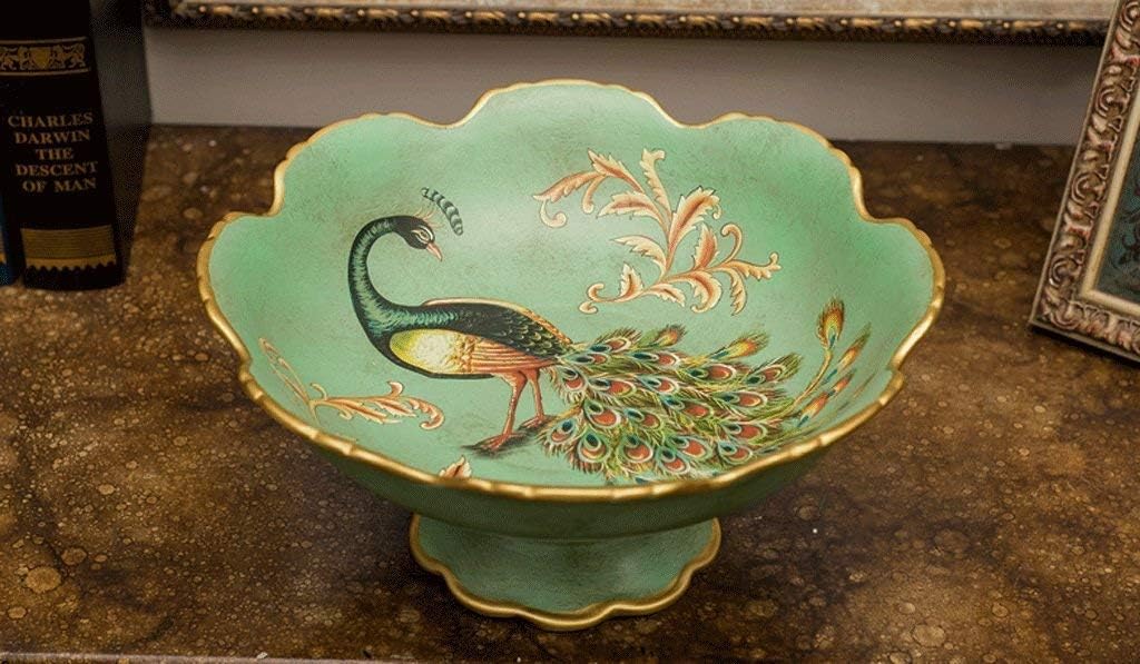 Flowers and Birds Painted Ceramic Plates Table Coffee Table Craft Plates Ceramic Bowl