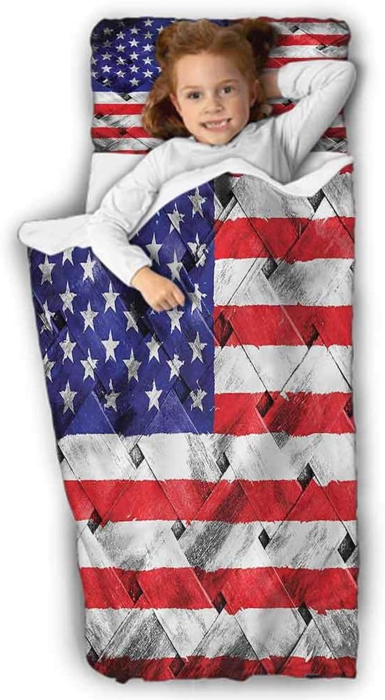USA Kids Toddler Nap Mat Fourth of July Day National Daycare and Sleepovers 43X21 INCH