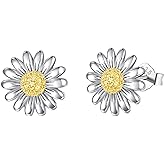 Dreamboat Daisy Stud Earrings for Women 925 Sterling Silver Hypoallergenic Sensitive Ears Daisys Flower Earring Christmas Anniversary Mother's Day Jewelry Gifts for Wife Daughter Her