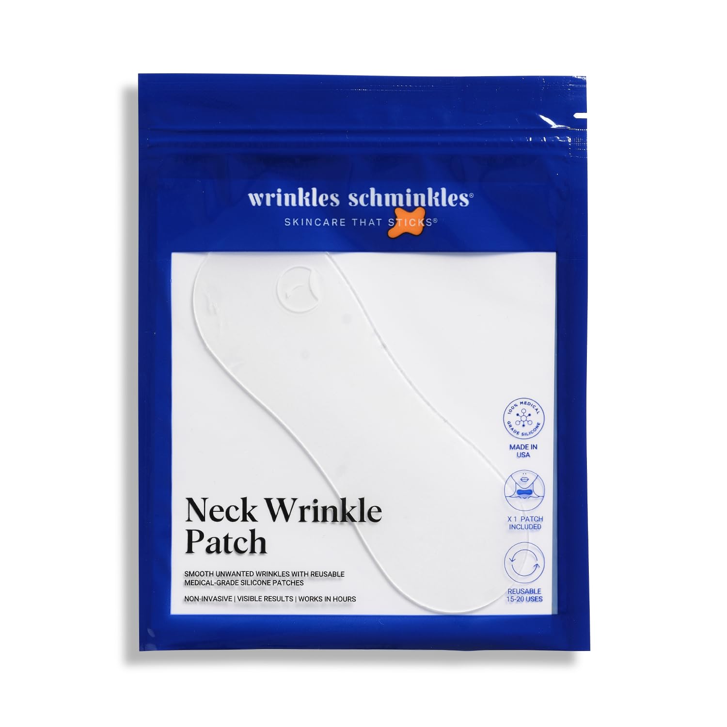 Wrinkles Schminkles Neck Wrinkle Patch - Reusable Silicone Smoothing Pads, Sensitively Formulated Wrinkle Patches. Reduce Wrinkles - Innovative Wrinkle Treatment - Targeting Neck Wrinkles (1 Pack)