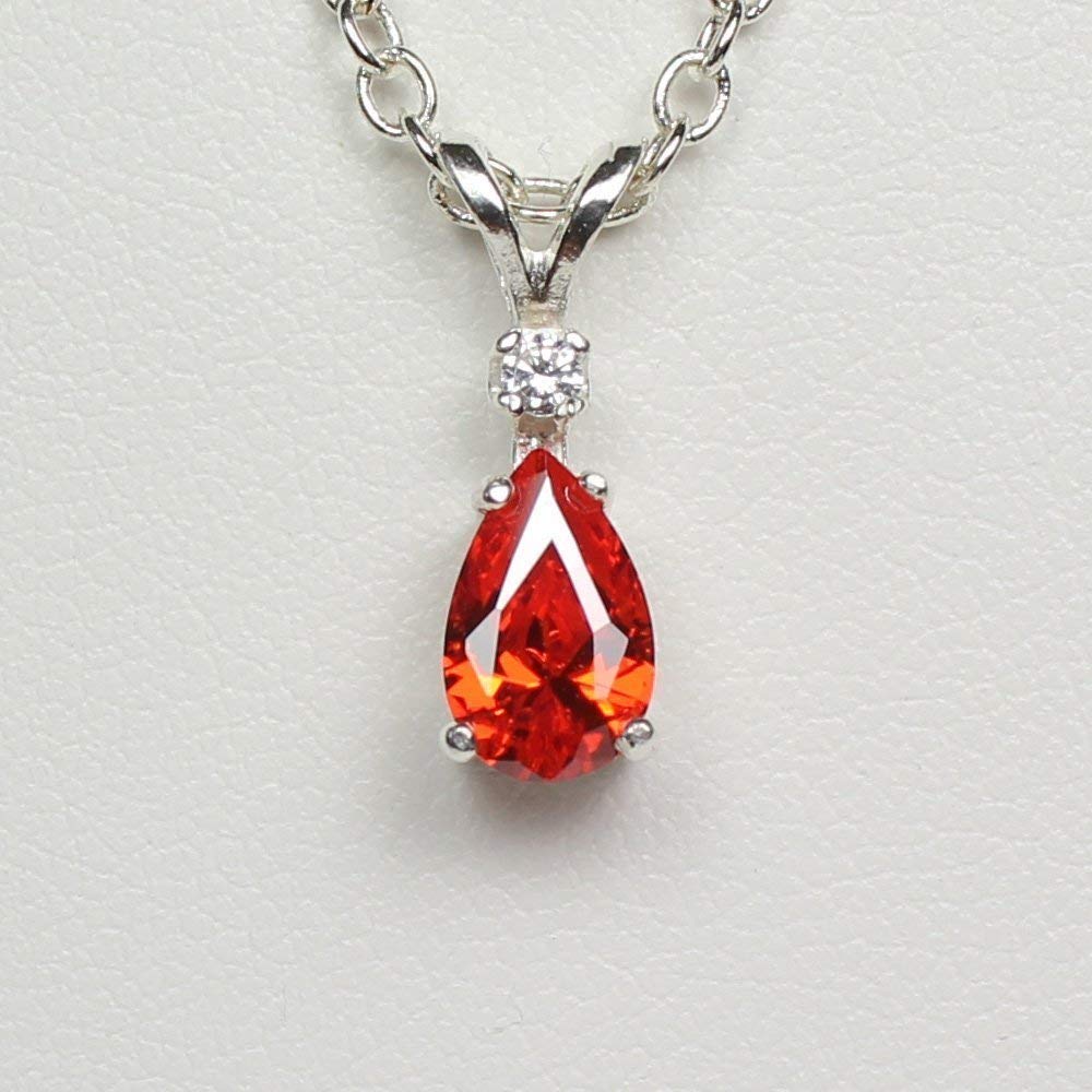 Mexican Fire Opal Necklace Sterling 