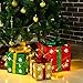 Sunnyglade Set of 3 Christmas Lighted Gift Boxes with Bows Present Boxes for Christmas, Weddings Yard Home Holiday Art Decorations (Red Green and Yellow)