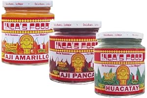 Inca's Food Mixed Sampler - Aji Amarillo, Aji Panca, and Huacatay - (3) 7.5 Oz Jars