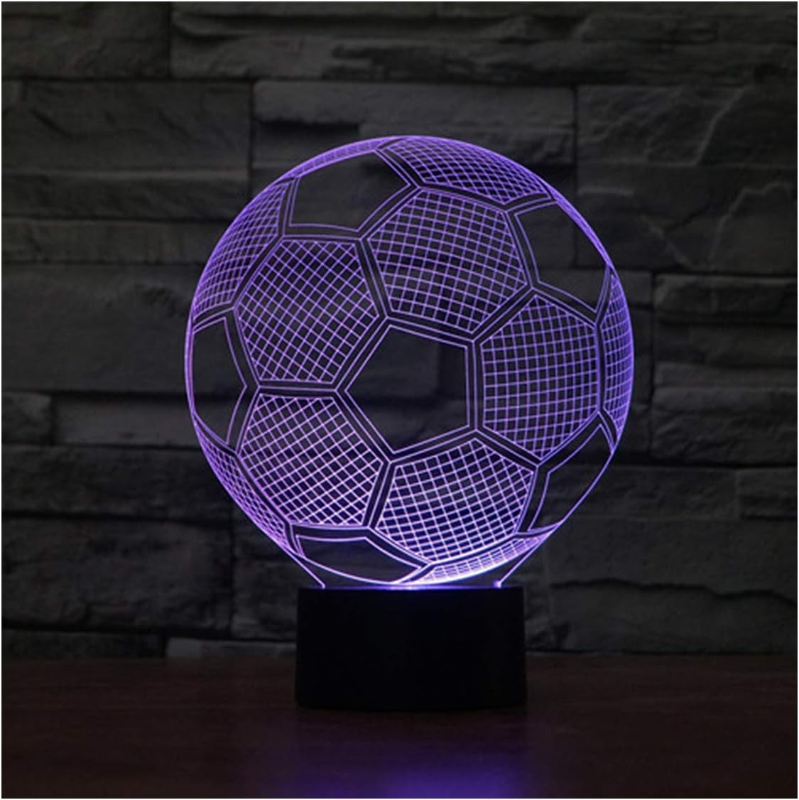 lunaoo 3D Football Night Light for Kids Boys Toys, 3D Illusion Lamp for Bedroom Beside Table Decoration, 7 Colour Changing LED Mood Lamp Football Toys Children Gift