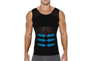 XIALIANT ZX Compression Shirt for Men, Slimming Body Shaper Hide Gynecomastia Moobs Undershirts Gym Workout Tank Tops
