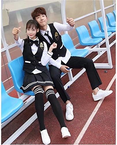 Amazon Co Jp 高生 制服 スクール 高校生 学生 中学 上下セット 5点セット ベスト シャツ ズボン ズボン 女子 高生 男子 制服 春秋 Dt355c0 S 服 ファッション小物