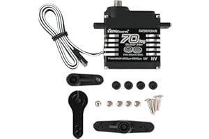 Rcmall 70KG High Torque,GX3270BLS Digital RC Servo, 180/270/360 Degree Metal Gear, IP68 Brushless Motor, Black (180 Degree)