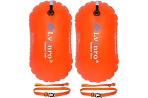 Swim Buoy Float – 2 Pack Swimming Safety Bubble with Adjustable Waist Belt,Lightweight Swim Float for Open Water Swimmers,Tri