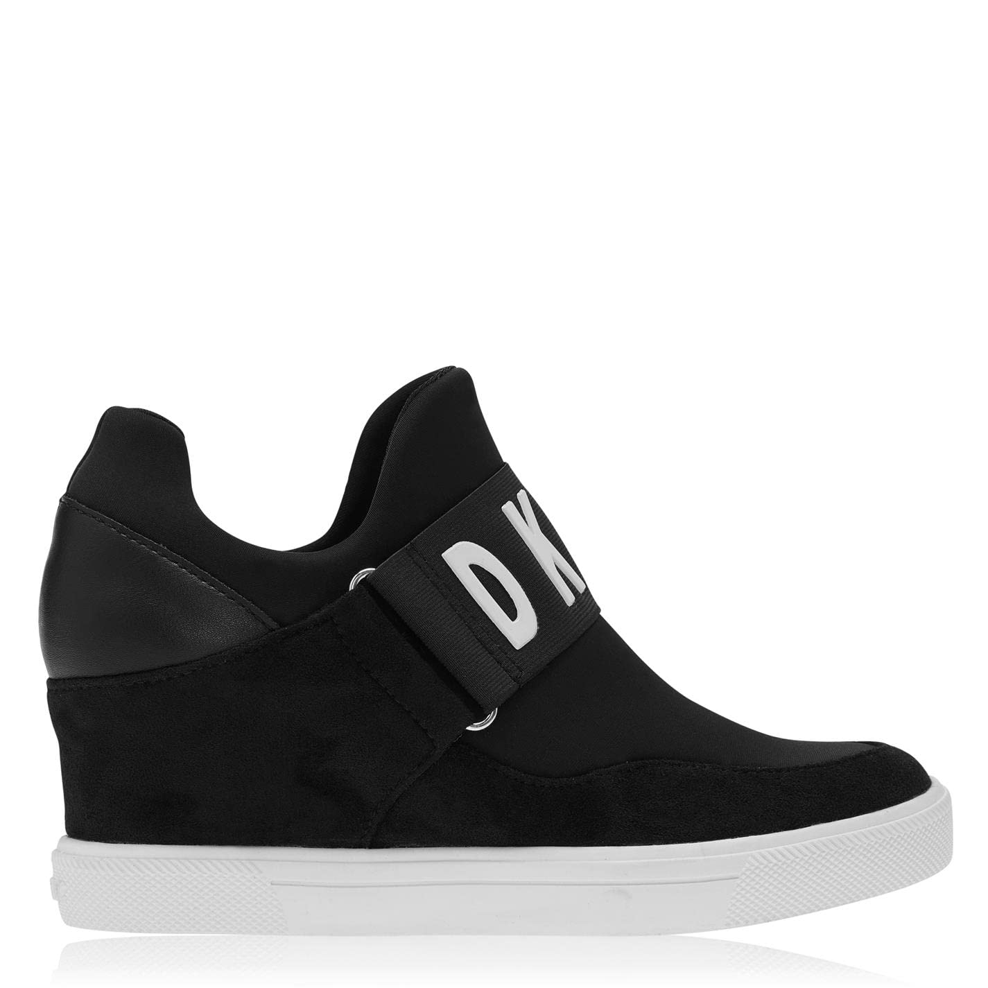 DKNY Womens Everyday Comfortable Cosmos – Wedge Sneaker, Black Cosmos, 7