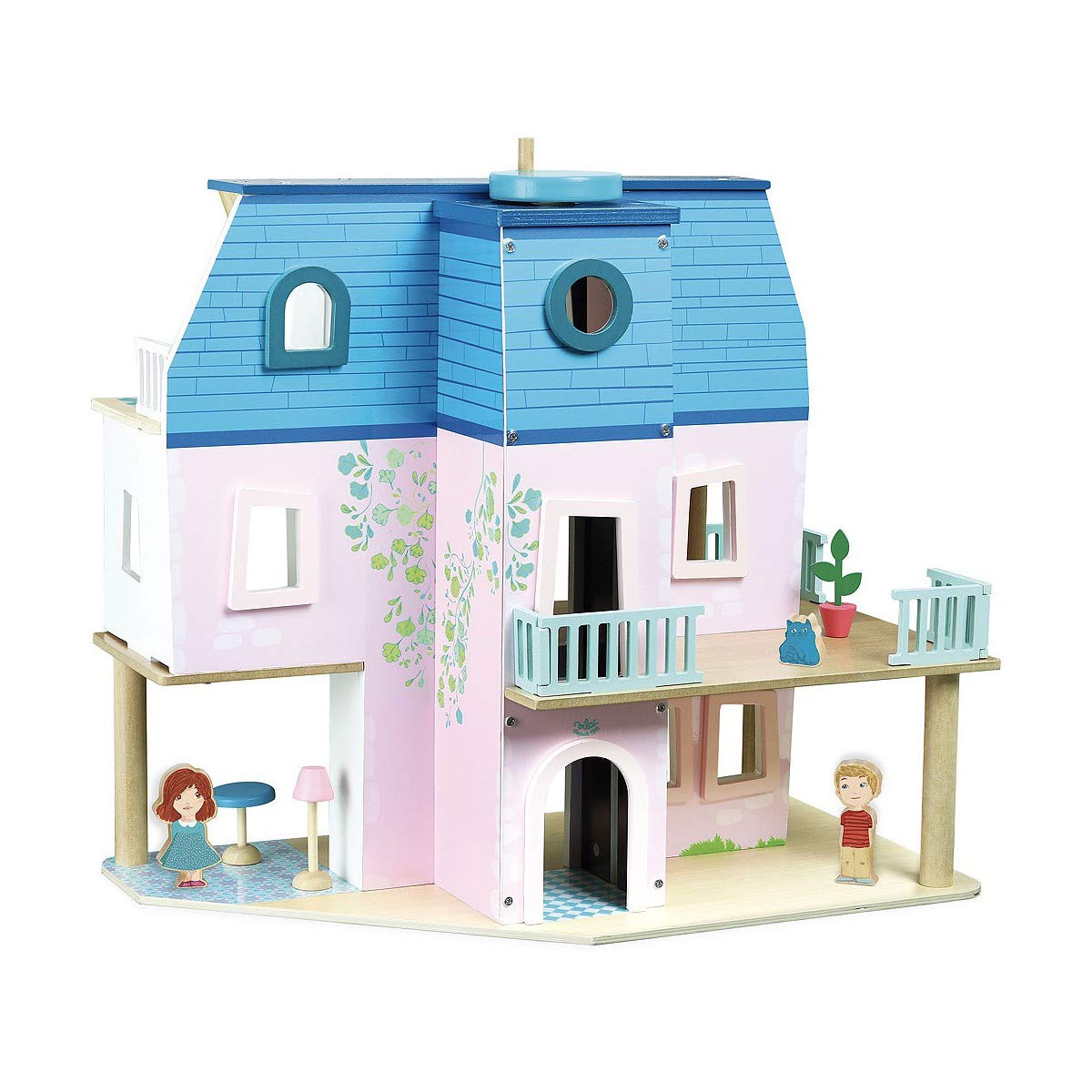 Vilac 6316 Dollhouse, Blue and Pink, 50 x 45 x 13 cm