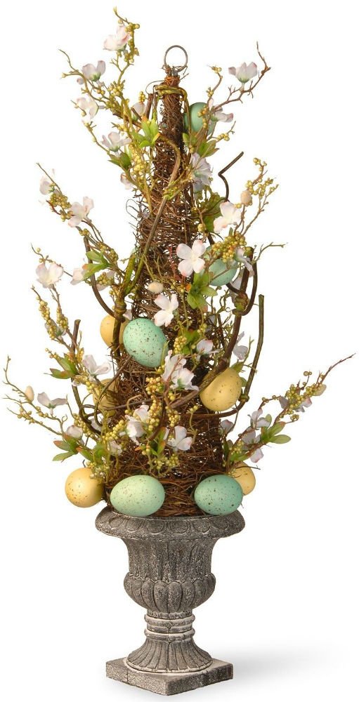 Potted Easter Tree Urn Base Vase Holiday Easter Decorations Flowers