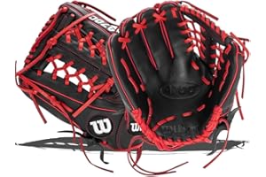Wilson 2022 A700 12" Outfield Baseball Glove - Black/Red, Right Hand Throw