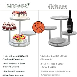 MRPAPA Tiered Cupcake Tower Stand , Solid Wood
