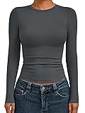 AUTOMET Womens Long Sleeve T-Shirts Trendy Basic
