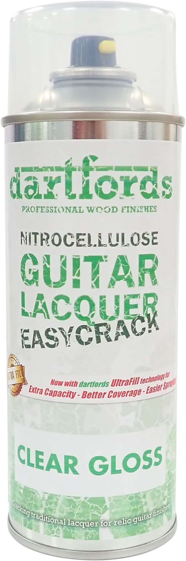dartfords Gloss Clear Nitrocellulose Guitar Lacquer 400ml Aerosol
