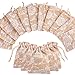 Whaline 20 Packs Rose Lace Burlap Bags with Drawstring Gift Bags Jewelry Pouch for Wedding and Valentine’s Party DIY Arts & Crafts Presents, 5.3 x 3.9 inches
