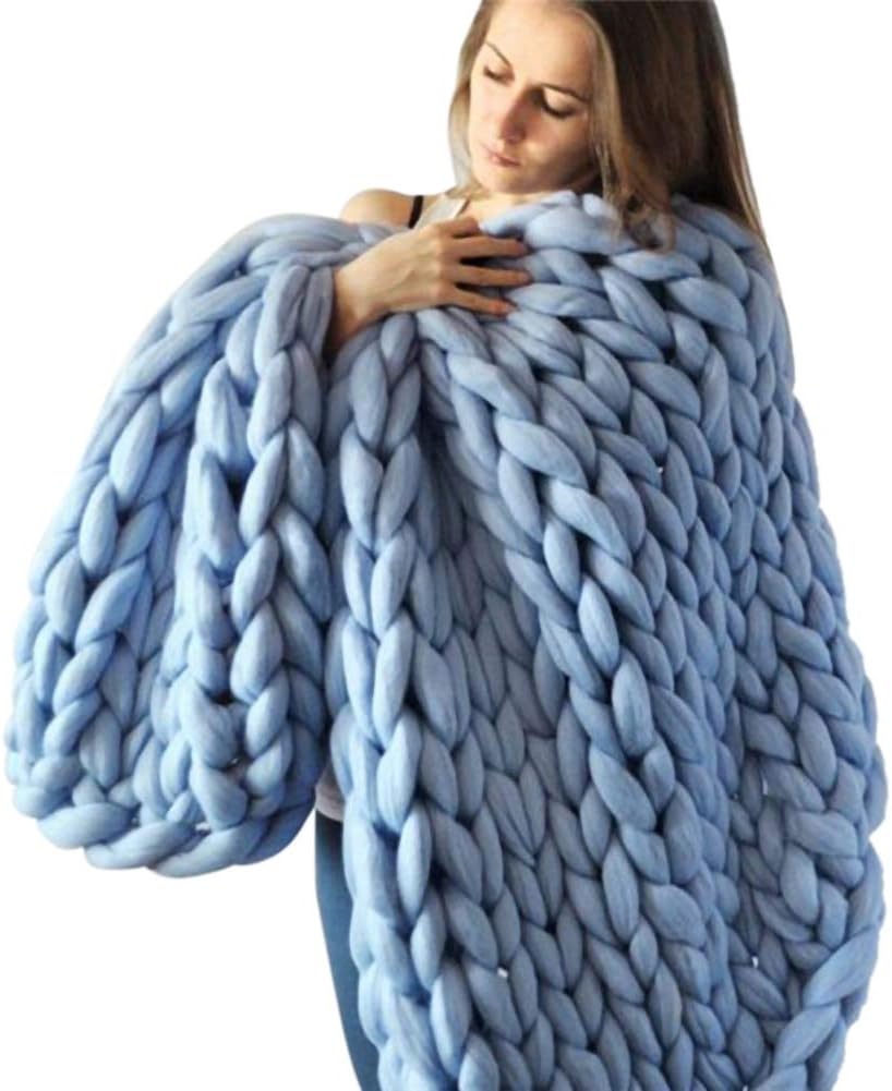 Big Chunky Yarn Knit Blankets Handmade Knitting Throw Blanket for Couch Sofa Chair Home Decoration Super Large Soft Warm Pet Bed Chair Mat Rug