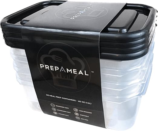 Juego de 4 fiambreras para alimentos, de la marca prepAmeal, a ...