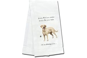 E&S IMPORTS YELLOW LABRADOR Kitchen Towel - Soft Highly Absorbent - YELLOW LABRADOR Gifts - Dish Towels for Washing Dishes - Tea Towels - Reusable - Quick Drying - 100% Natural Cotton - Towels For Pet Lovers