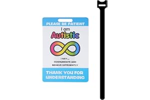 LUAATT Autism Safety Tag Card,Autistic Please Be Patient,Autism Medical Id Tag for Wagon/Strollers Devices