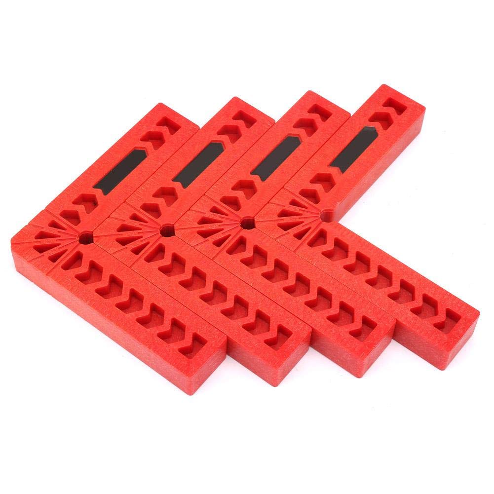 Set of Positioning Squares 4 Pieces Plastic L Type Square Clamp 90 Degree Right Angle Ruler Auxiliary Locator for Frame Cabinets (4 Inch)