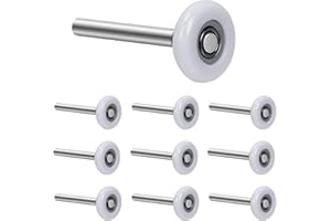 Mardatt 10Pcs 1.8” White Garage Door Roller, Quiet/Durable and High Load Nylon Garage Door Wheels Heavy Duty Door Wheels Quie