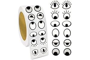 BLMHTWO 2000 Pieces Eye Stickers Large Googly Eyes Self Adhesive Stickers Labels Black White Cartoon Wiggle Eye Stickers Eyeball Stickers for DIY Crafts Scrapbook Notebook Party Favor